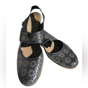 Sling back laser cut Rieker Mirjam low-heeled Mary Jane shoes, 8.5, new